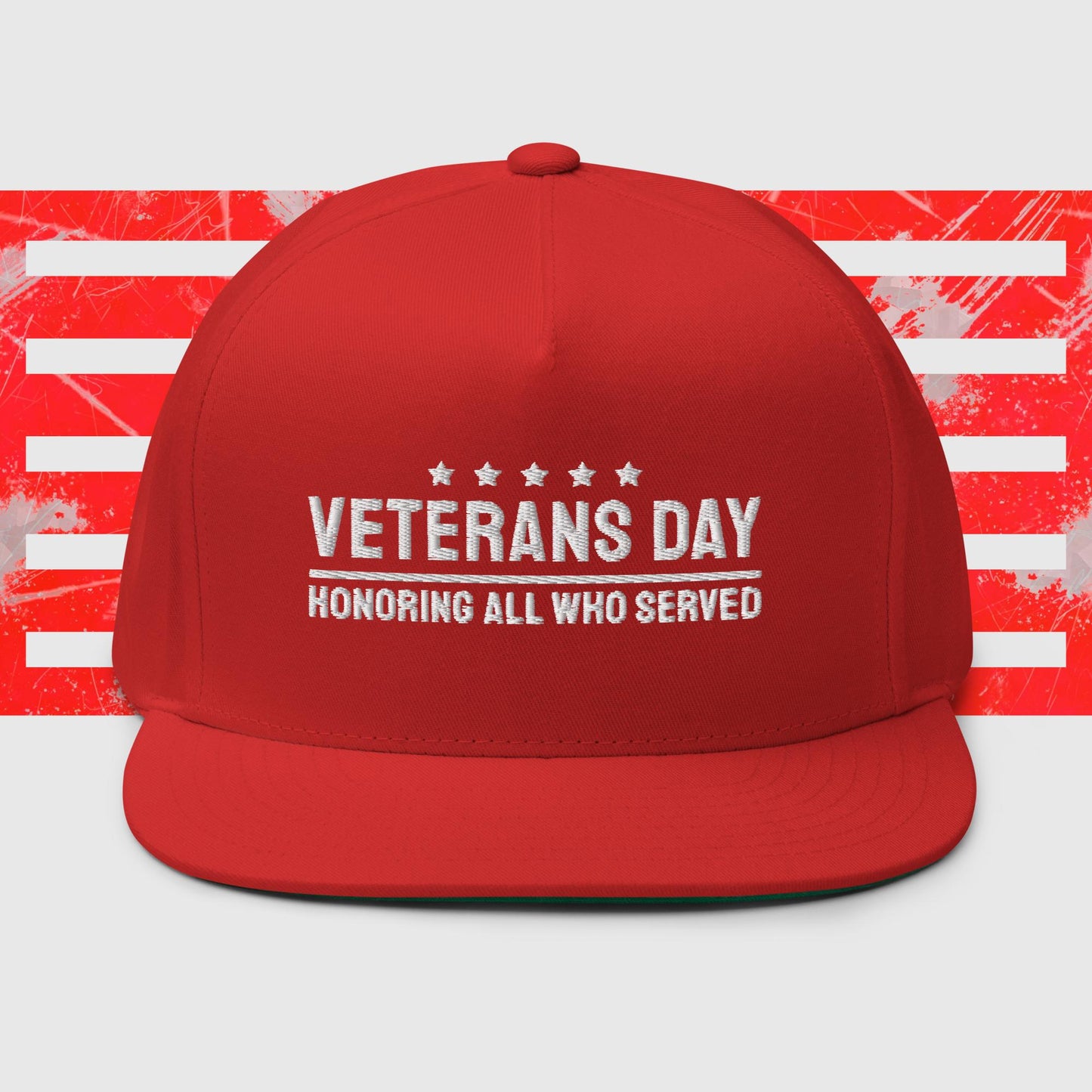 PATRIOTIC CAP VETERANS DAY HONORING ALL WHO SERVED RED FRONT - www.firstamericanstore.com