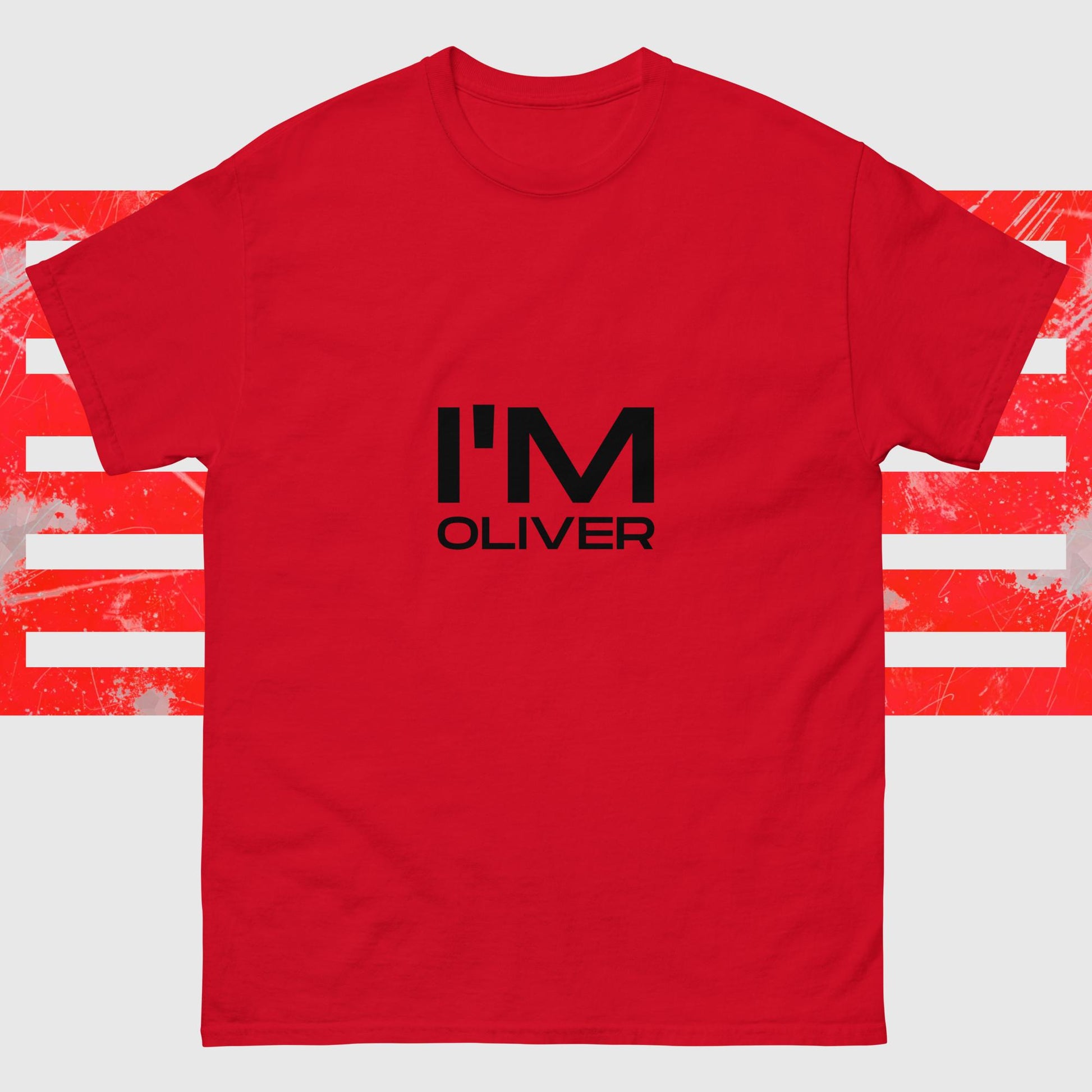 MENS PATRIOTIC T-SHIRT OLIVER RED FRONT - www.firstamericanstore.com