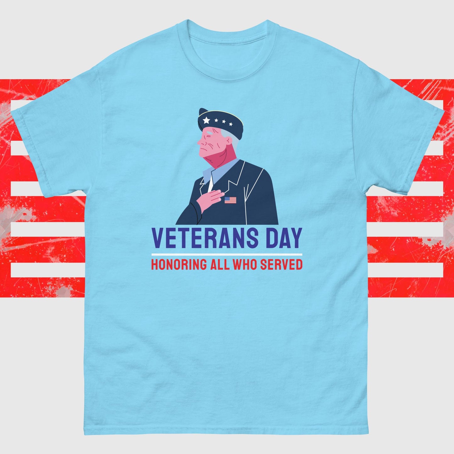 PATRIOTIC TEE FOR VETERANS DAY HONORING ALL WHO SERVED SKY FRONT - www.firstamericanstore.com