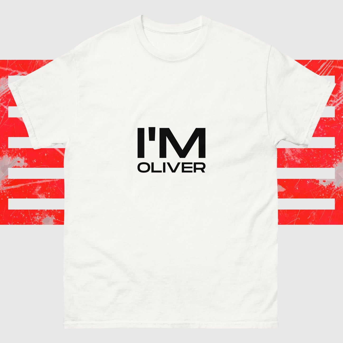 MENS PATRIOTIC T-SHIRT OLIVER WHITE FRONT - www.firstamericanstore.com