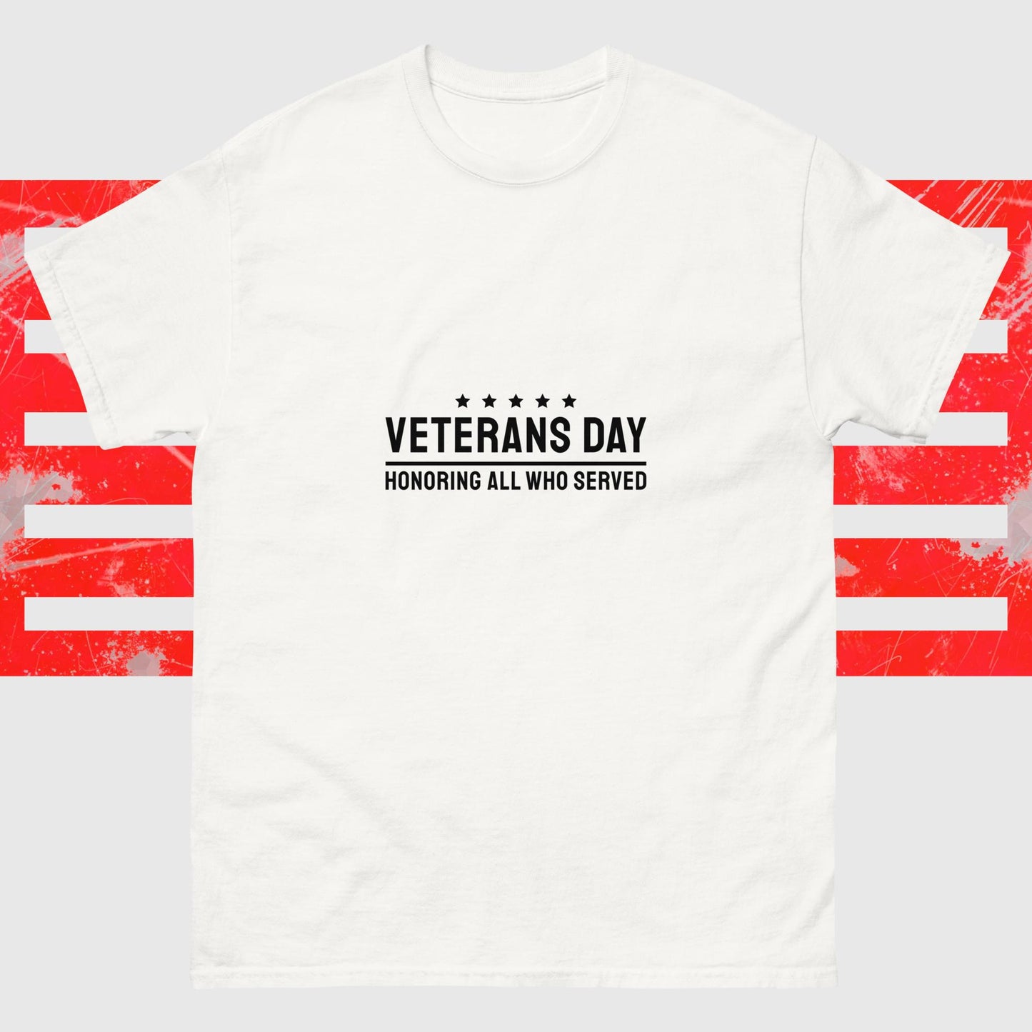 PATRIOTIC MENS T-SHIRT VETERANS DAY WHITE FRONT - www.firstamericanstore.com