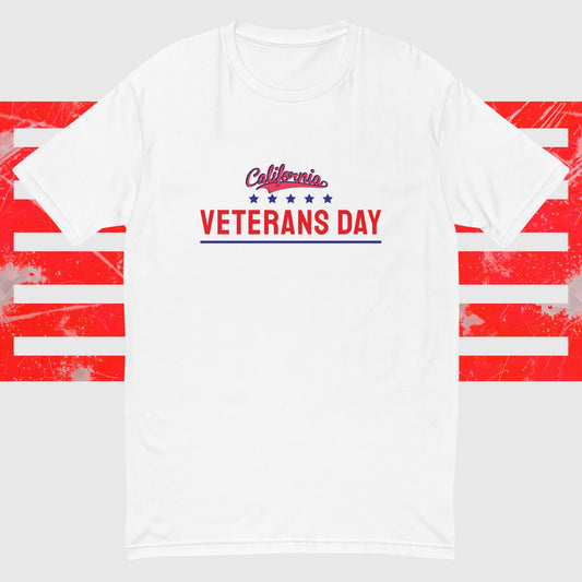PATRIOTIC T-SHIRT FOR VETERANS DAY CALIFORNIA FOR PROUD AMERICAN WHITE FRONT - www.firstamericanstore.com