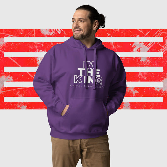 HOODIE AMERICAN FISHERMAN THE KING OF CALIFORNIA DELTA PURPLE FRONT - https://firstamerican.shop/