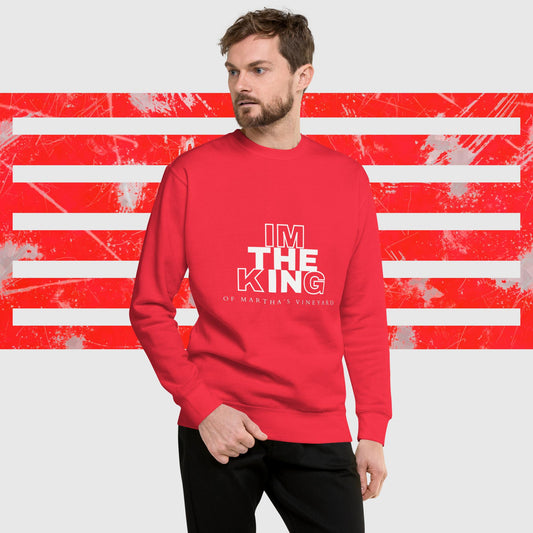 PREMIUM SWEATSHIRT AMERICAN FISHERMAN THE KING OF MARTHA'S VINEYARD RED FRONT - https://firstamerican.shop/