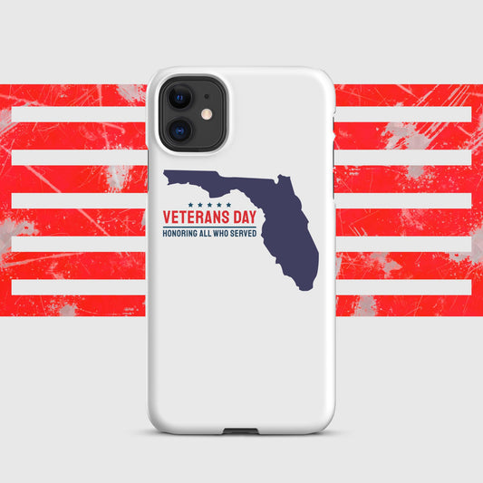 PATRIOTIC SNAP CASE FOR IPHONE FLORIDA VETERANS DAY WHITE FRONT - www.firstamericanstore.com