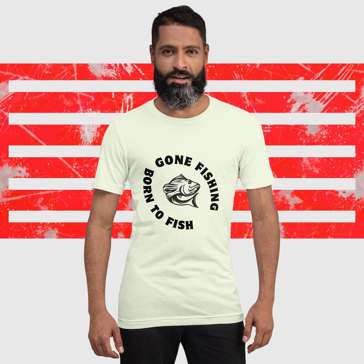 PREMIUM T-SHIRT AMERICAN FISHERMAN BORN TO FISH GONE FISHING CITRON FRONT - https://firstamerican.shop/