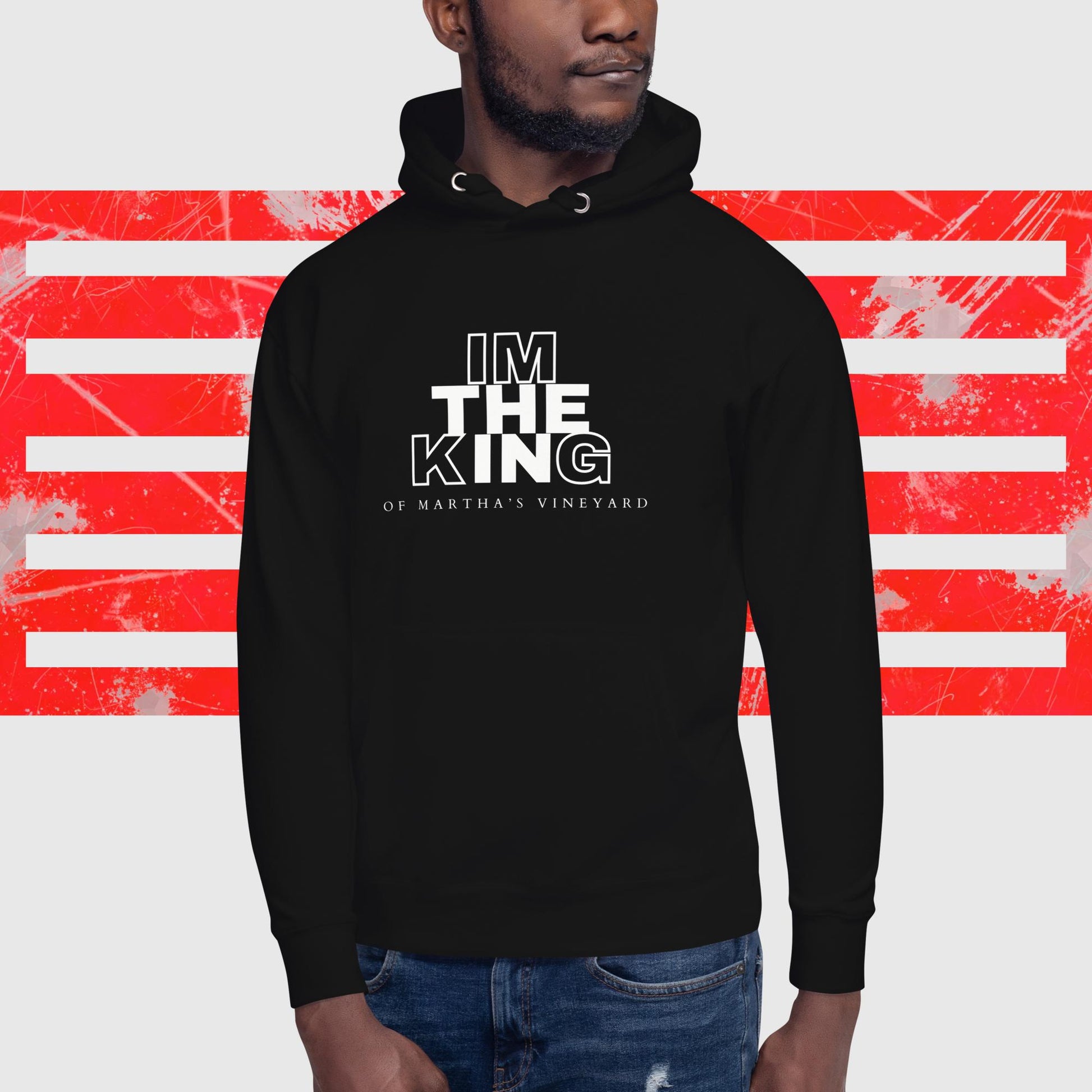 HOODIE AMERICAN FISHERMAN THE KING OF MARTHA'S VINEYARD BLACK - https://firstamerican.shop/