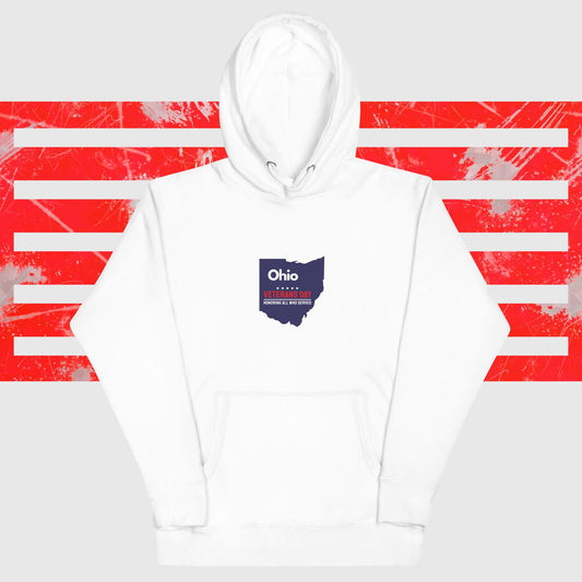PATRIOTIC HOODIE FOR VETERANS DAY OHIO FOR PROUD AMERICAN WHITE FRONT - www.firstamericanstore.com
