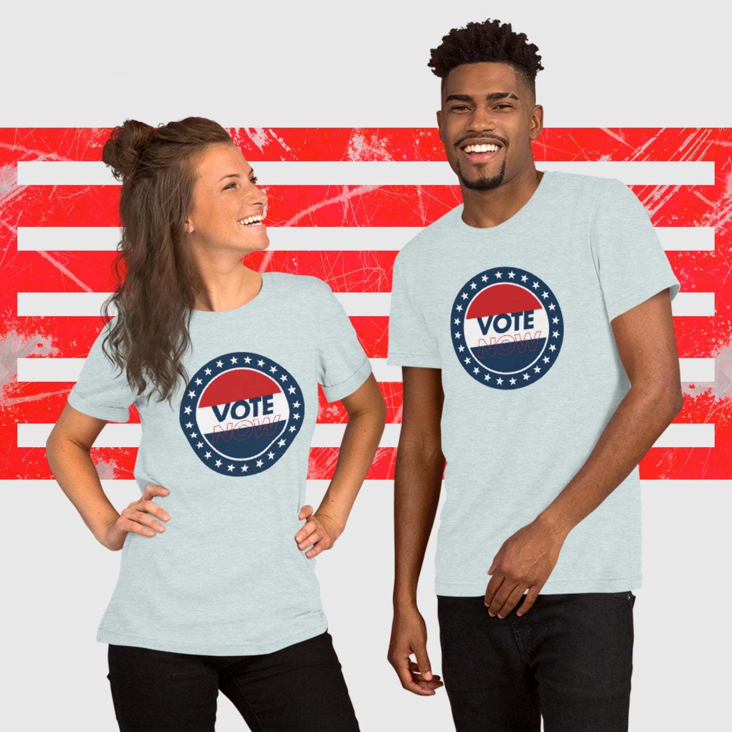 UNISEX PATRIOTIC T-SHIRT US ELECTIONS VOTE NOW PRISM ICE FRONT - https://firstamerican.shop/