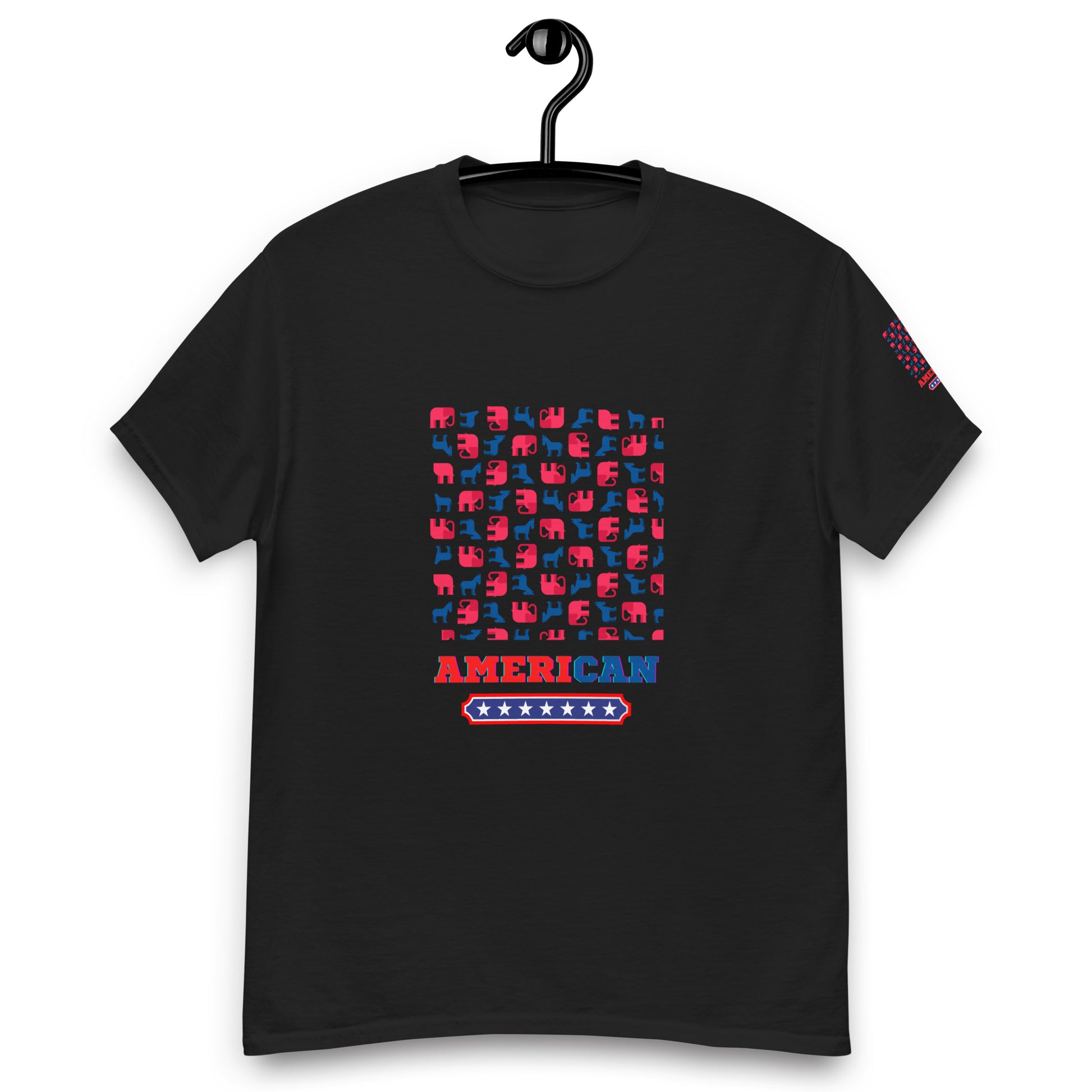 AMERICAN STYLE T–SHIRT "ELEPHANT - THEMED" BLACK FRONT - www.firstamericanstore.com