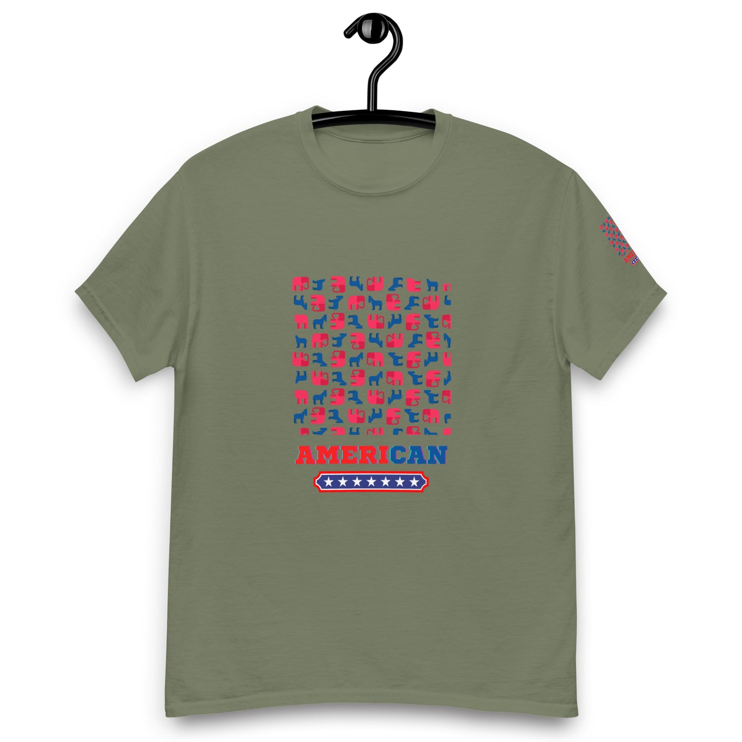 AMERICAN STYLE T–SHIRT "ELEPHANT - THEMED" MILITARY GREEN FRONT - www.firstamericanstore.com