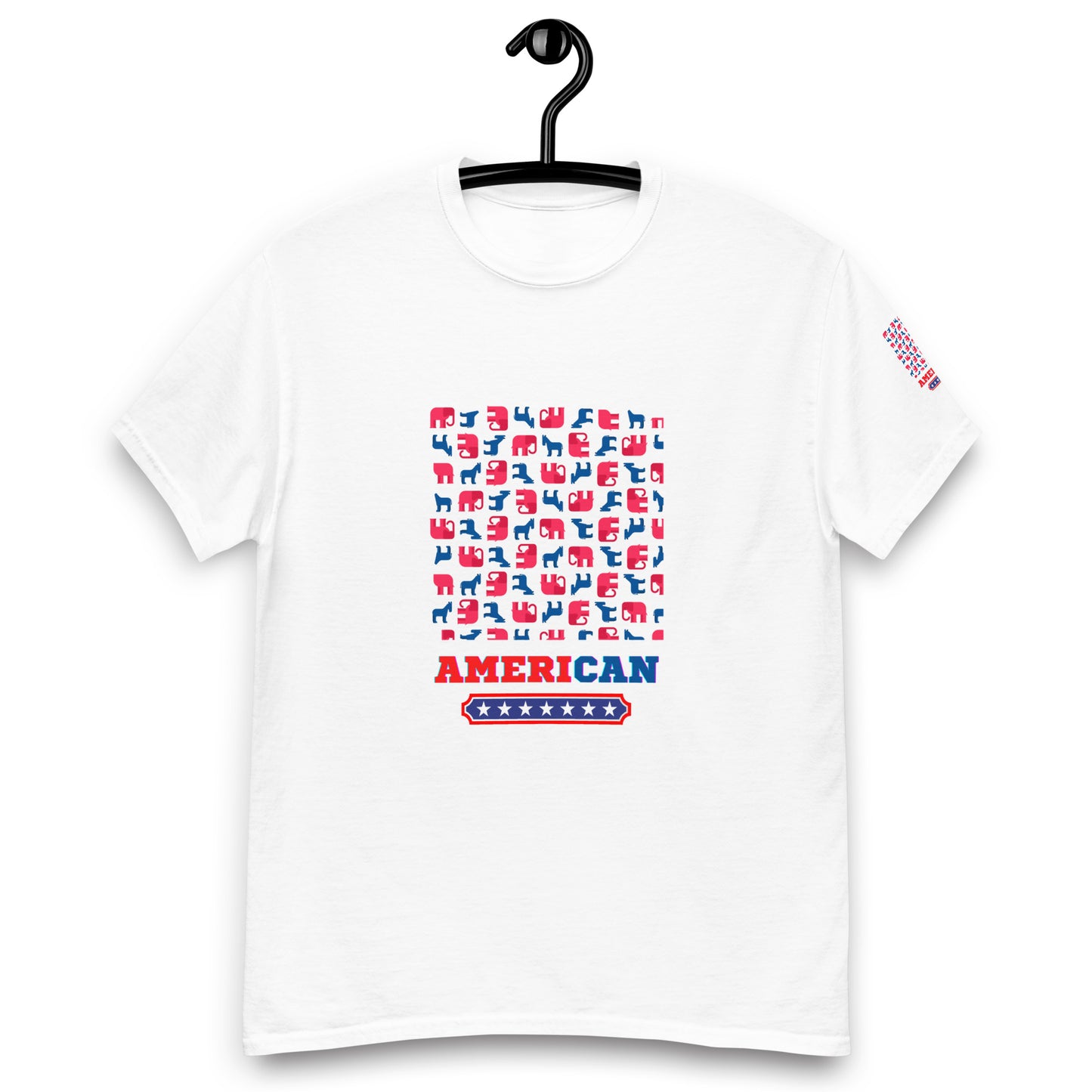 AMERICAN STYLE T–SHIRT "ELEPHANT - THEMED" WHITE FRONT - www.firstamericanstore.com
