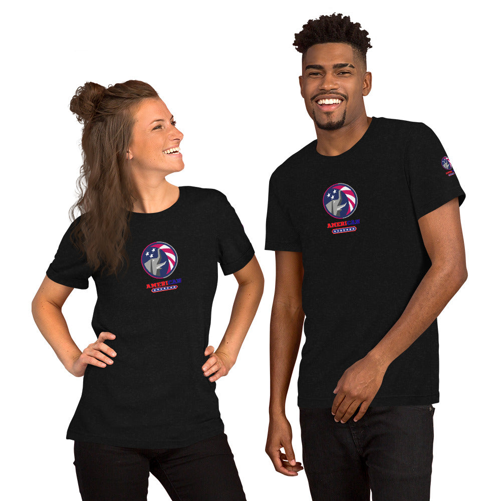 AMERICAN UNISEX T-SHIRT OUR AMERICA BLACK FRONT - www.firstamericanstore.com