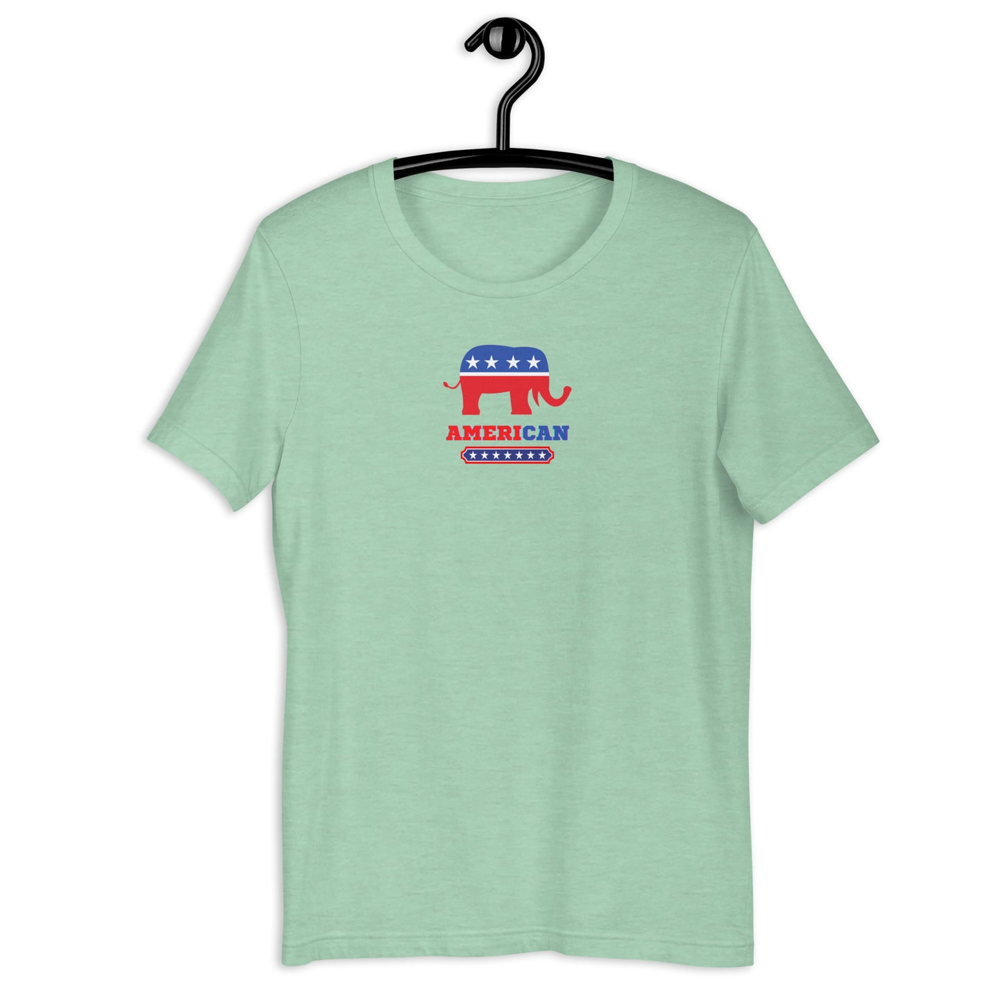 AMERICAN UNISEX T–SHIRT "ELEPHANT" PRISM MINT FRONT - www.firstamericanstore.com