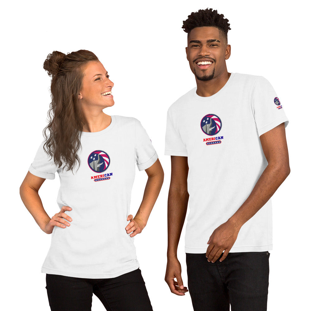 AMERICAN UNISEX T-SHIRT OUR AMERICA ATHLETIC HEATHER WHITE - www.firstamericanstore.com